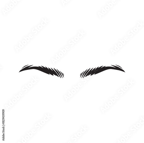 Eyebrows cartoon vector illustration. Eyebrow makeup template.