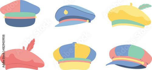 Colorful Cartoon Pirate Hats Set for Kids and Costume Accessories