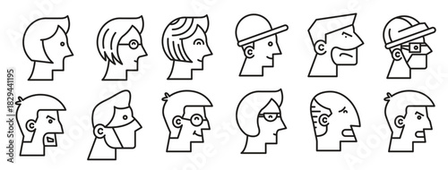 engineer man woman face side view avatar 