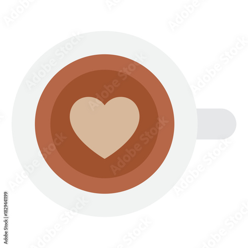 Heart-Shaped Latte Art in Coffee Cup