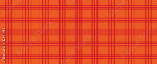 Fabric in orange color. Seamless tartan pattern. Vector illustration
