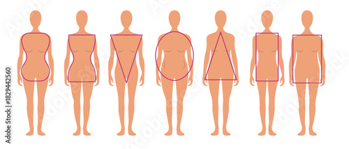 set of different types of female figures female body types