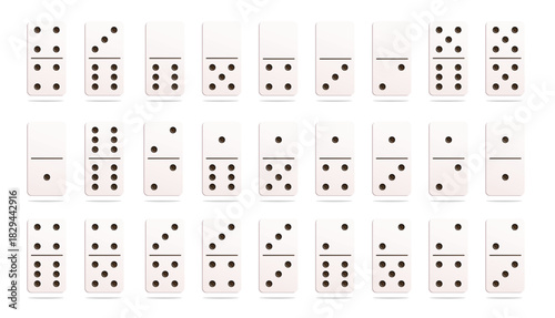 set of dominoes isolated on white backgroound 