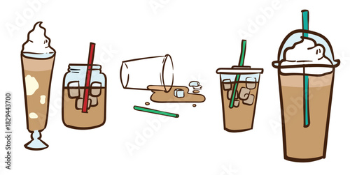 iced coffee vector pack
