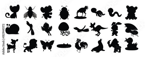 set of cute cartoon animals