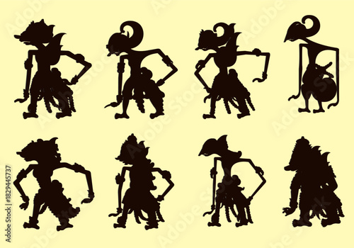 set of wayang silhouettes