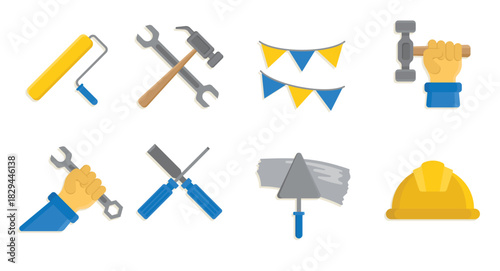 set of labor day element icons