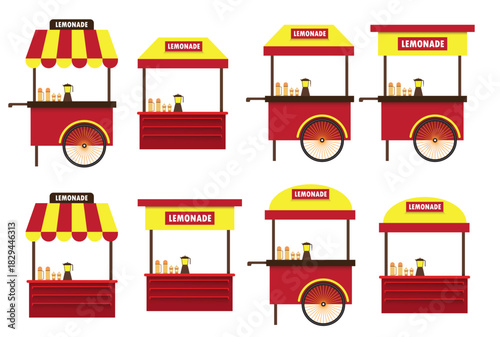  set of lemonade stand vector