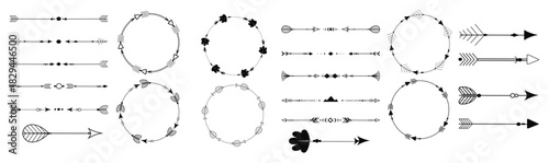 set tribal ethnic arrow dividers native indian bow boho an 