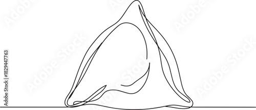 Delicate continuous line drawing showcases sudanese sambusa, a c