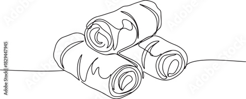 Elegant continuous line drawing showcasing a trio of delightful