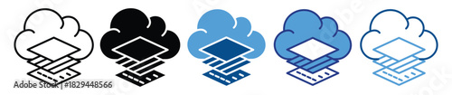 Cloud Platform icon set multiple style collection