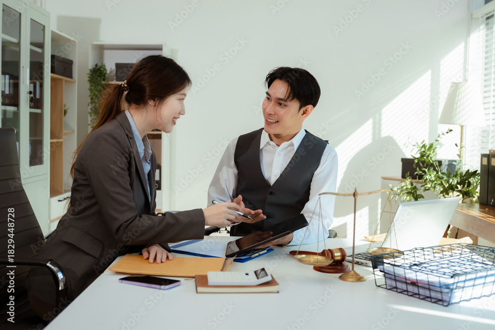 custom made wallpaper toronto digitalTeamwork of business lawyer meeting working hard about legal legislation in courtroom to help their customer.