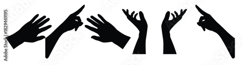 silhouette hands collections vector illustration