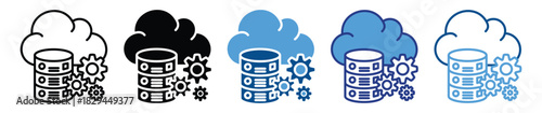 Database icon set multiple style collection