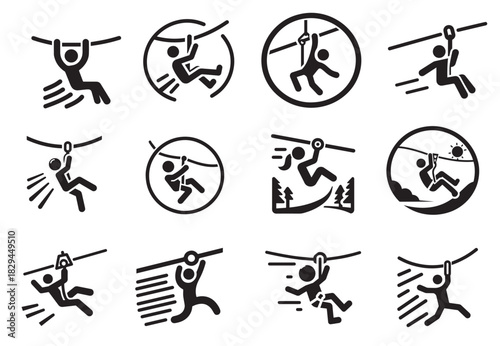 silhouettes of adventure and extreme sports 