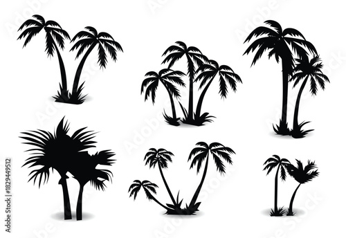 silhouette of coconut tree in arabic