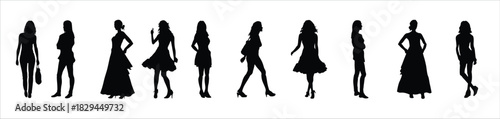 silhouettes of beautiful girls