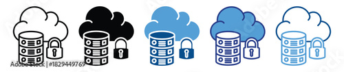 Server Protection icon set multiple style collection