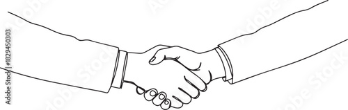 Minimalist handshake illustration symbolizing agreement and coll