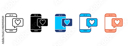 Mobile Message Icon Set Multiple Style Collection