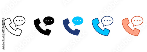 Call Support Icon Set Multiple Style Collection