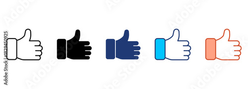 Thumbs Up Icon Set Multiple Style Collection