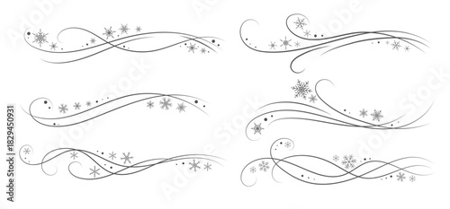 snow wind doodle illustration flakes swirl blizzard wavy