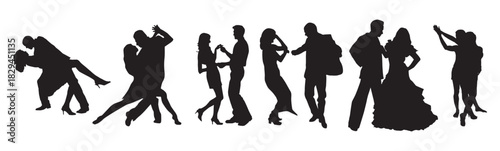 vector dancing couples