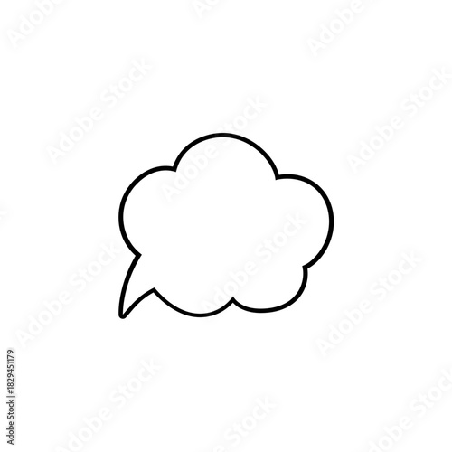 Hand drawn speech bubble. Hand drawn thinking cloud line vector illustration