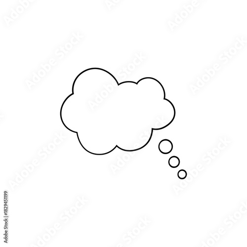 Hand drawn speech bubble. Hand drawn thinking cloud line vector illustration