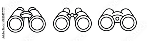 simple binoculars line icon isolated on white background