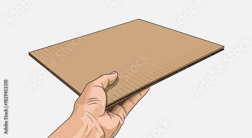 Craft project inspiration shows hand holding blank cardboard sheet with creative possibilities for artistic expression