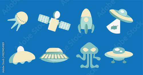 The ufo mine Unidentified Flying Object for sci or space concept.