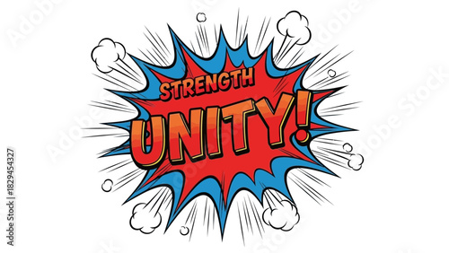 Strength and Unity Comic Book Illustration.