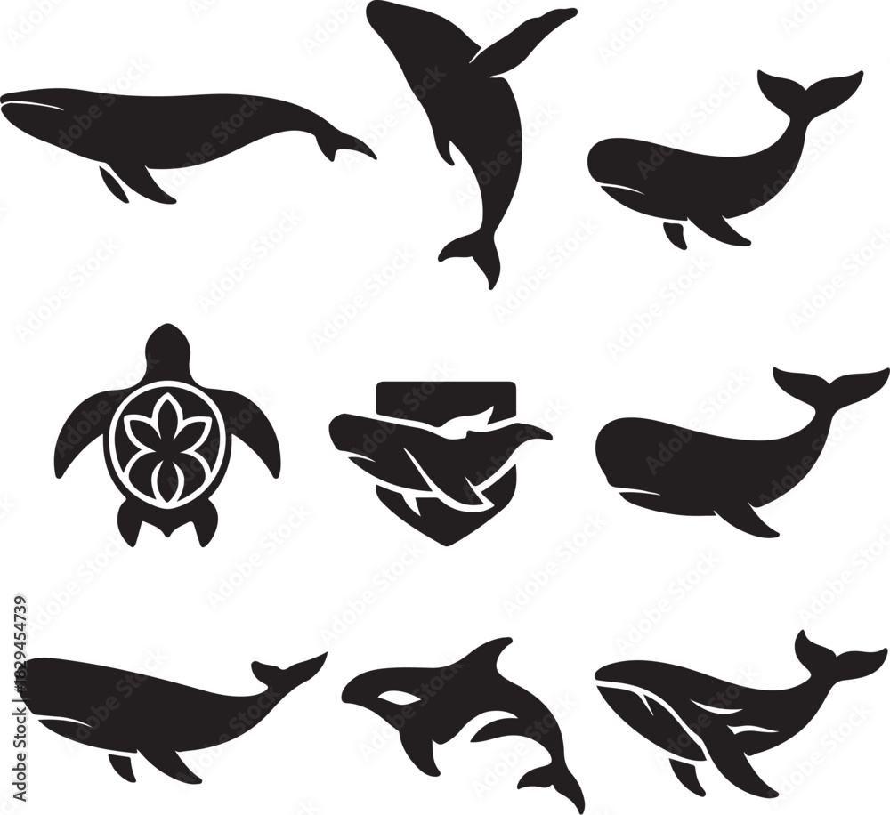 Obraz premium whale_silhouette_bundle.eps