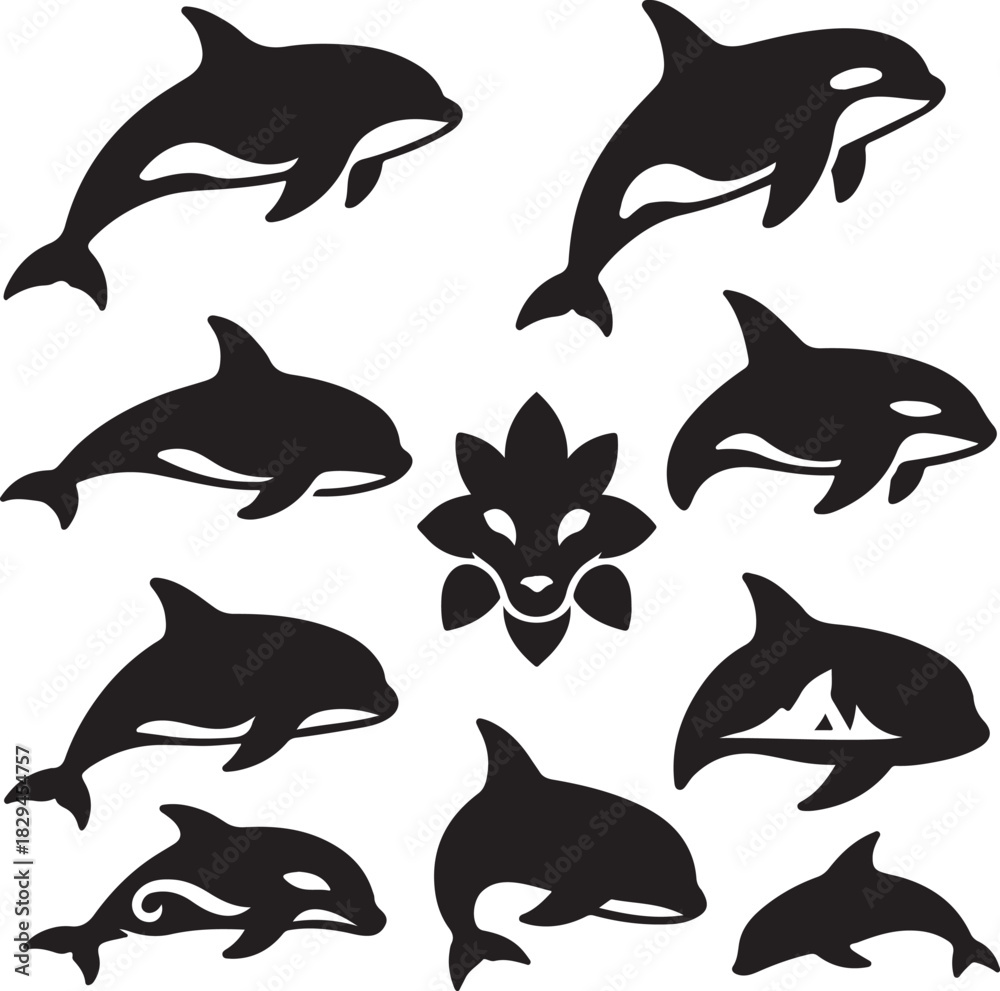 Obraz premium dolphin_silhouette.eps
