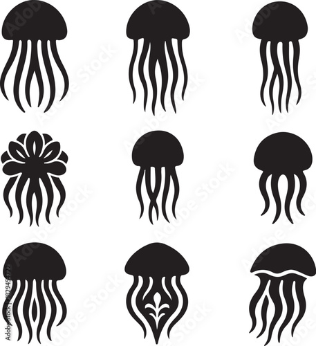 jellyfish silhouette bundle.eps