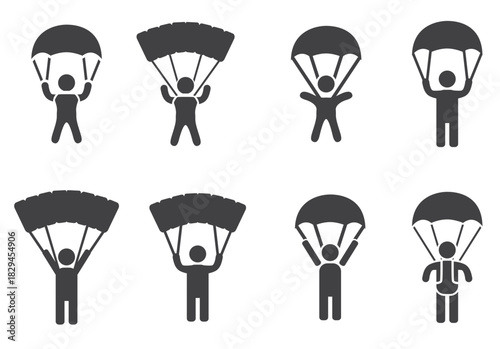 skydiving icon vectors