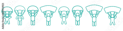 skydiving line icon vectors