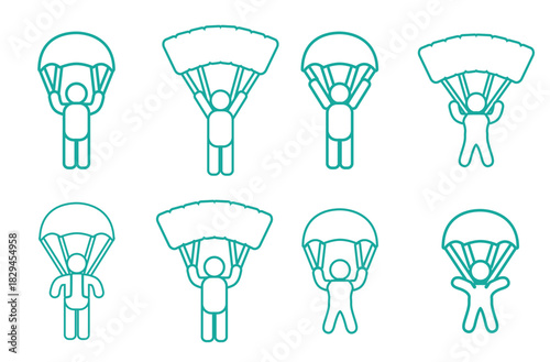 Skydiving line icon.