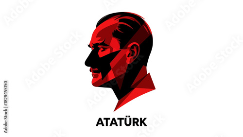 Mustafa Kemal Atatürk Portrait Illustration.