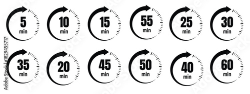 timer icon collection set of timer stopwatch icons