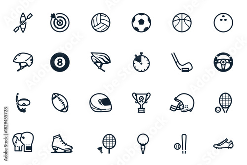 sports icons with white background