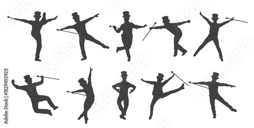 tap dance silhouettes vector 
