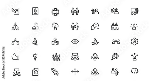 Teamwork and Collaboration Icon Pack. Clean, Scalable Icons for Teamwork, Cooperation, Group Projects, and Leadership