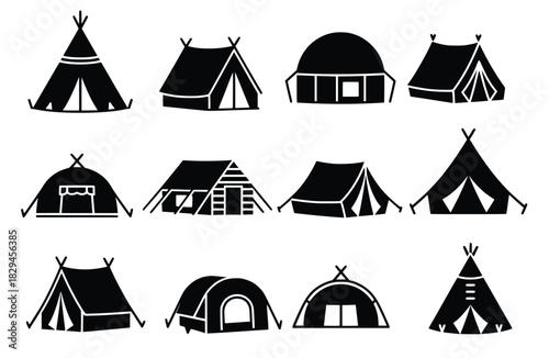 tent icon set