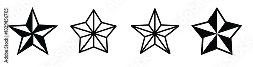 Star icon set of 4, design element suitable for websites, print design or app