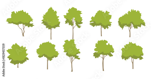  tree line drawing side view graphics trees elements single