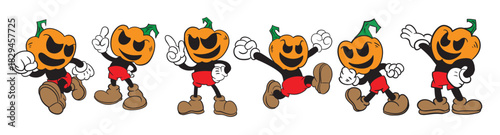 The jack o lantern classic cartoon style for halloween concept